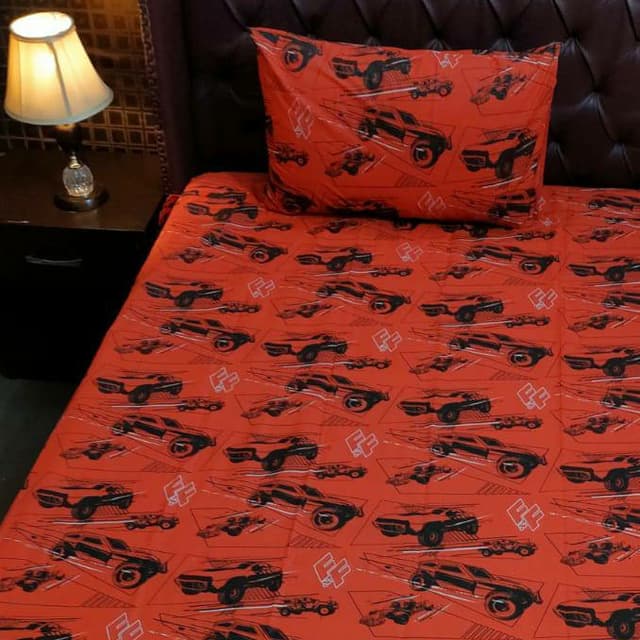 Red Base Vehicles Bedsheet NBJ