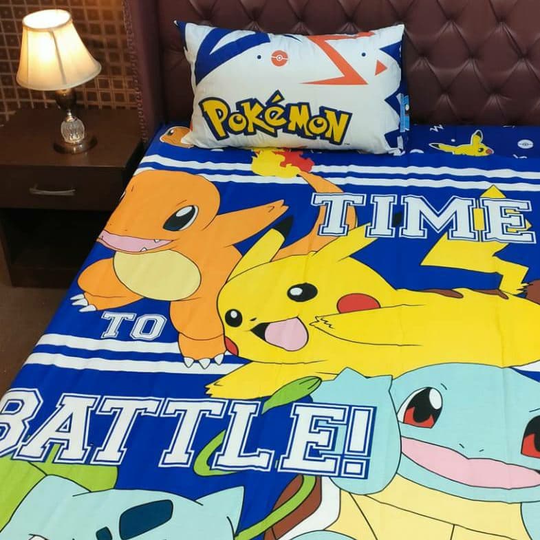 Pokemon Time To Battle Bedsheet