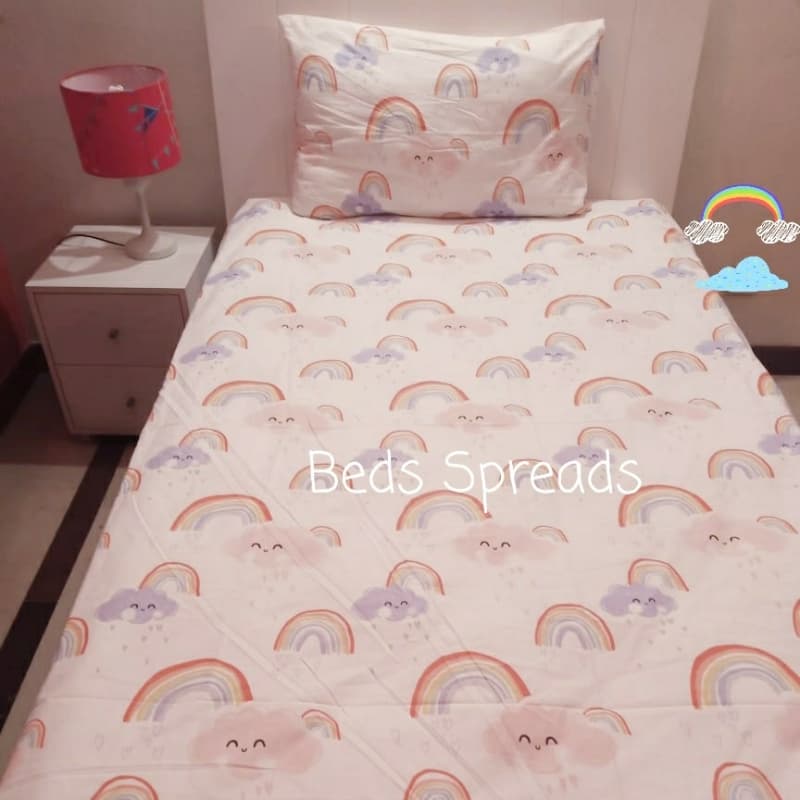 Cloud rainbow double bedsheet