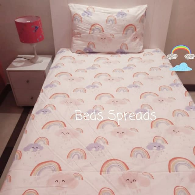 Cloud rainbow double bedsheet