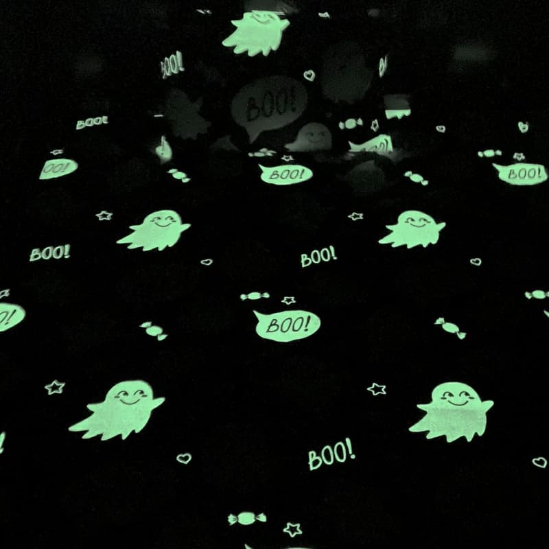 Ghost print glow in the dark sheet