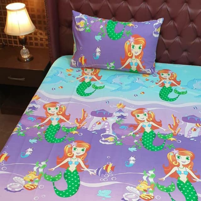 Kids Bedsheet Purple Mermaid