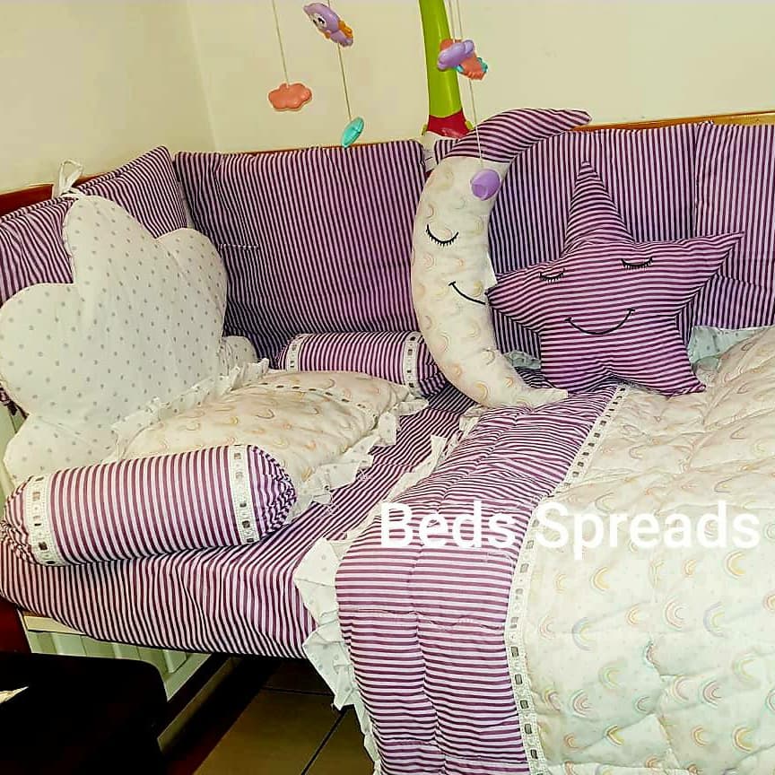 Cloud Moon Star Cot Set Purple