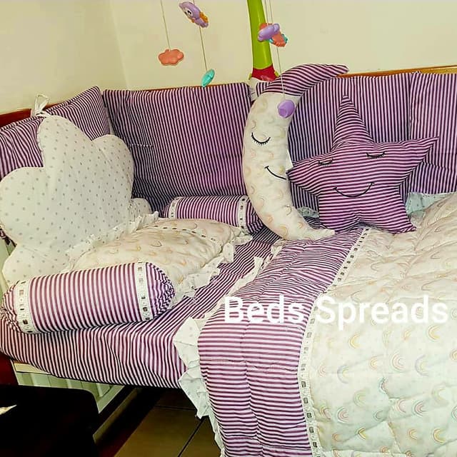 Cloud Moon Star Cot Set Purple