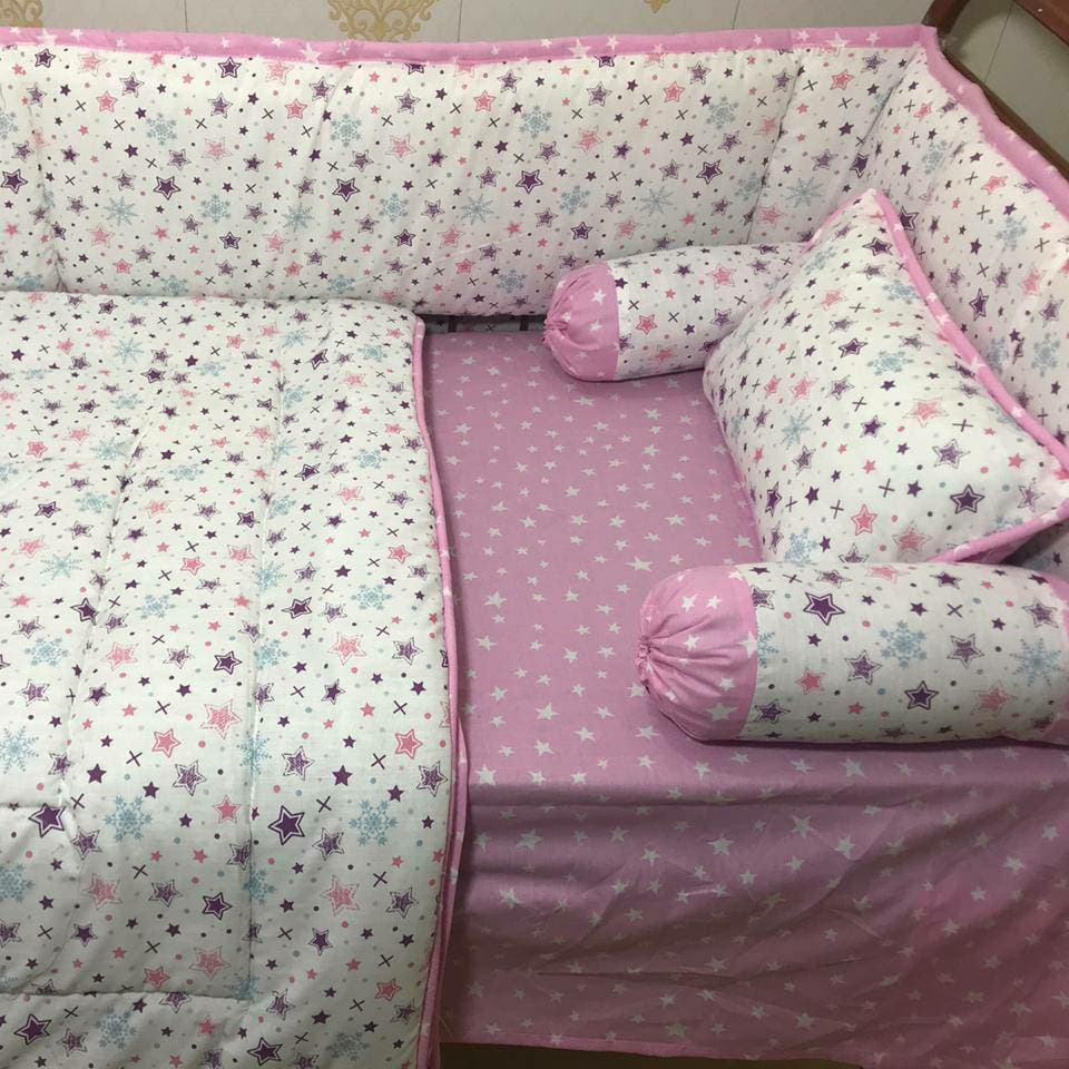 Cot Set Pink Starry Night