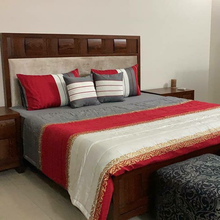 Pure Cotton Sateen Comforter Set Red And Grey